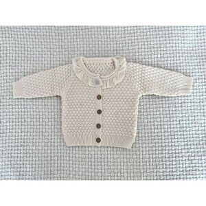NWOT Cream Cotton Knit Cardigan